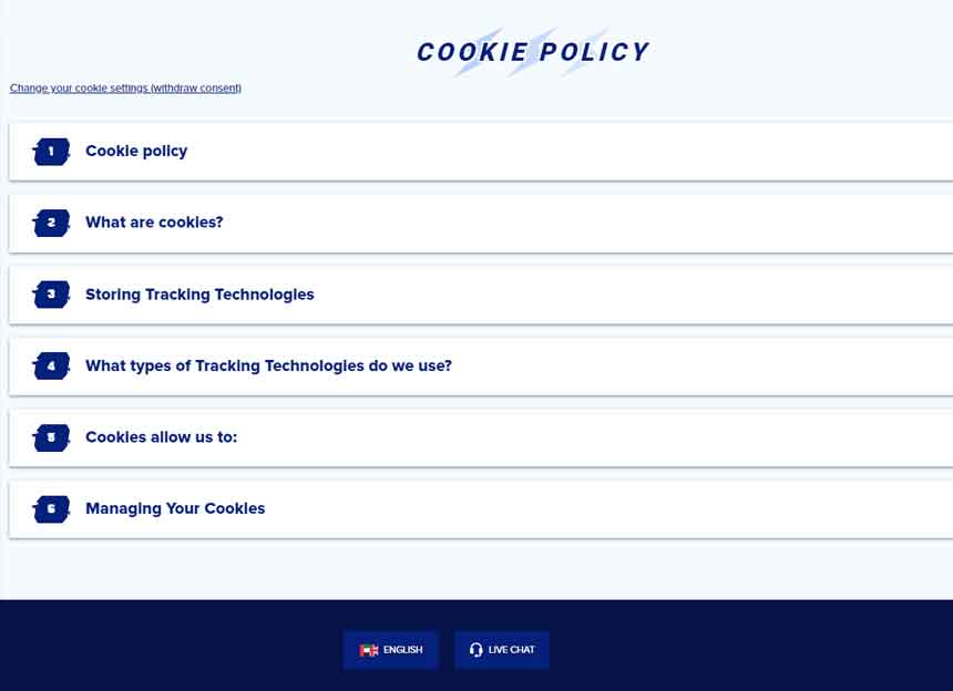 Sportaza Cookies policy
