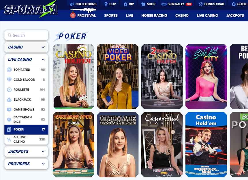 Sportaza Live Casino Poker